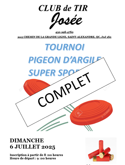 Tournoi de pigeon d'argile SUPER SPORTING